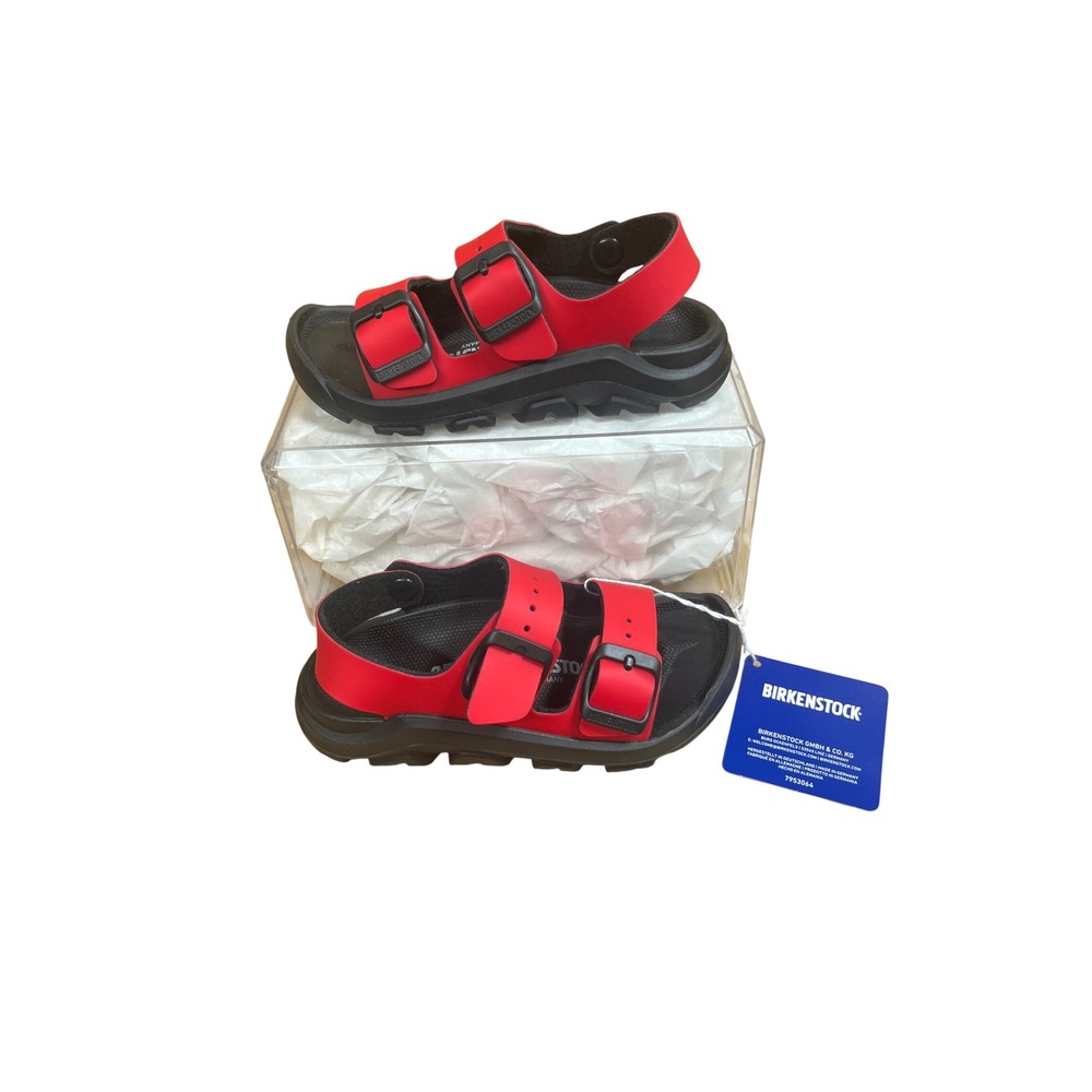 Birkenstock Mogami Terra Red Black Kids Sandals EU 27 US 10-10.5 New